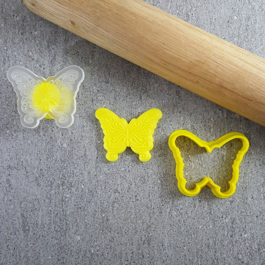 Custom Cookie Cutters Butterfly Debosser & Cutter Set Small