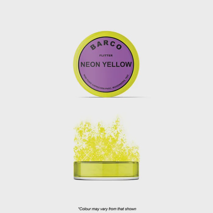Barco Flitter Glitter Neon Yellow Non Toxic 10ml