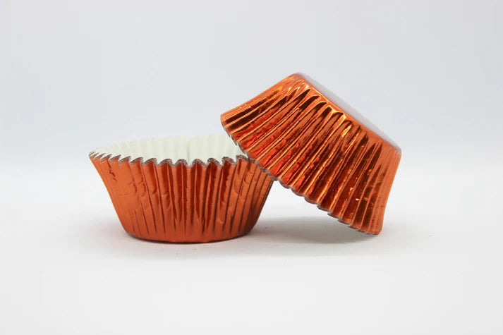 Cupcake Foil Cups 500 Pack - Mini 360 Orange