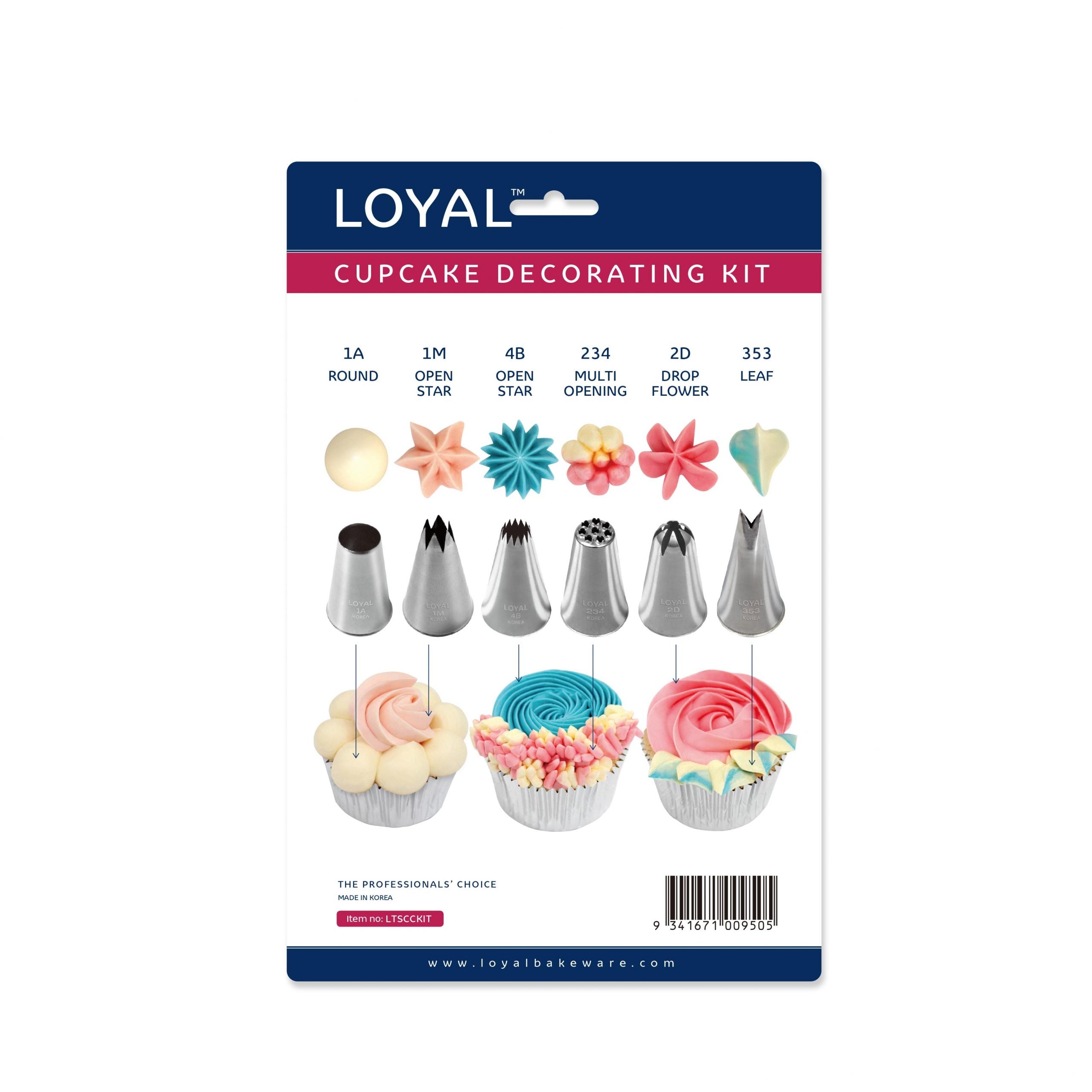 Loyal Cupcake Decorating Kit - 8 Piece Set