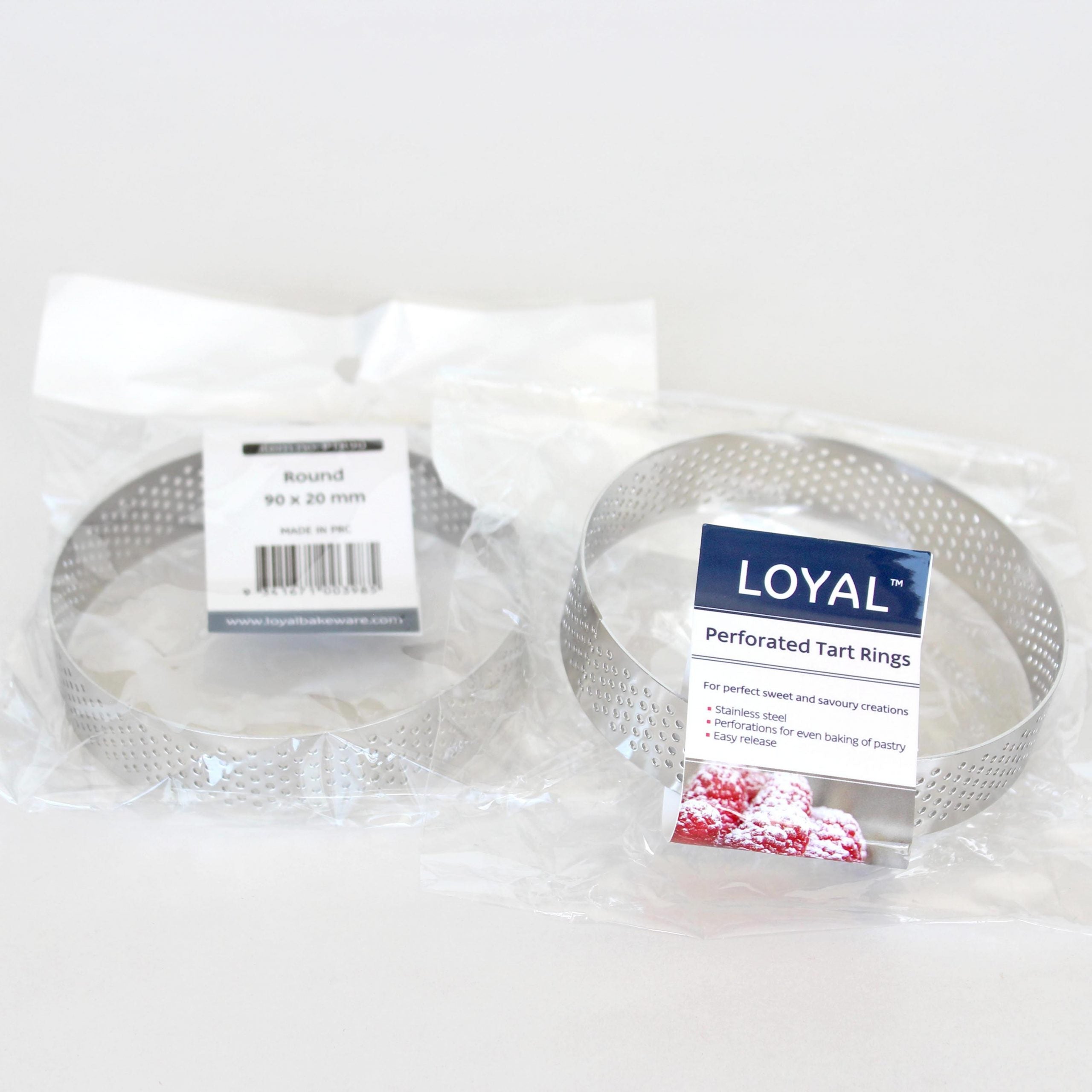 LOYAL 90mm x 20mm Perforated Tart Ring S/S