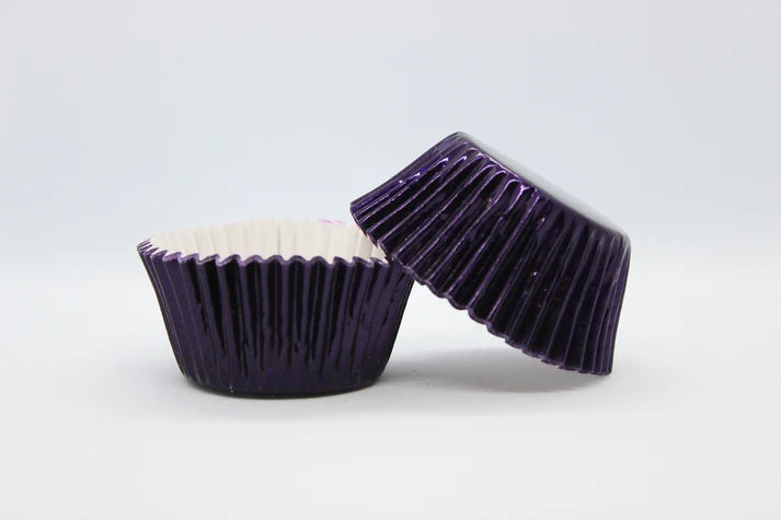 Cupcake Foil Cups 500 Pack - Mini 360 Purple