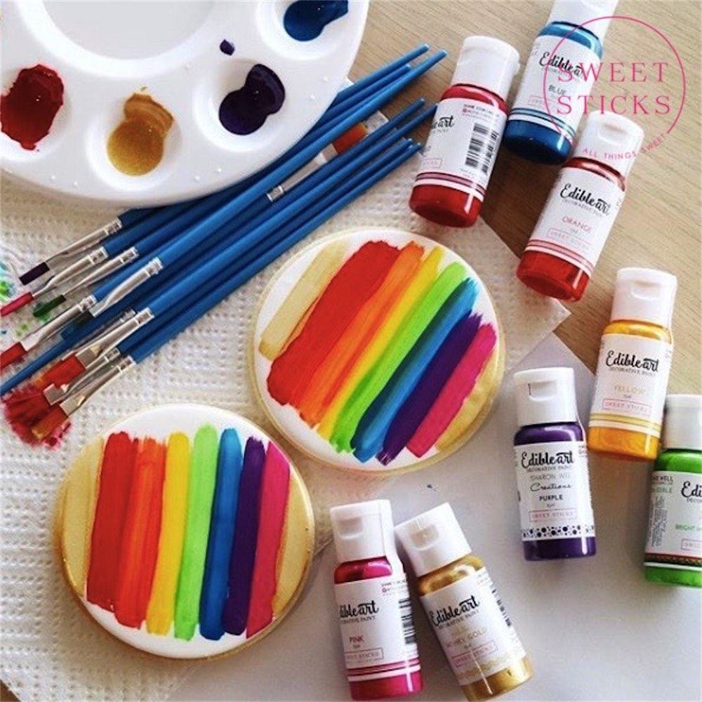 Sweet Sticks Edible Art Decorative Paint 15ml - 8 Pack - Rainbow