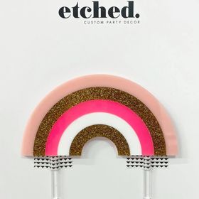 Etched Rainbow Cake Topper