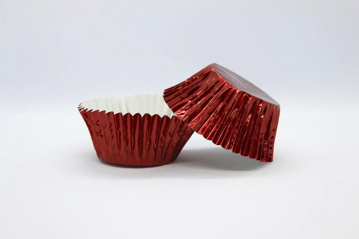 Cupcake Foil Cups 500 Pack - Mini 360 Red