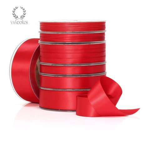 Ribbon - Red Polyester 25mm x 25M - 1 meter