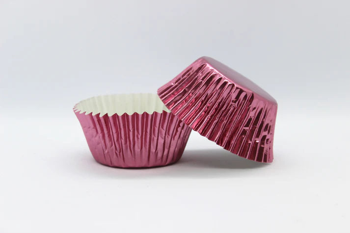 Pink foil cupcake liners deals