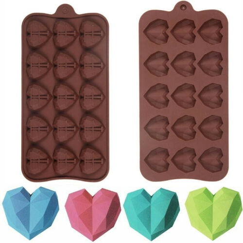 Mini Geo Heart Bar - Silicone Chocolate Mould