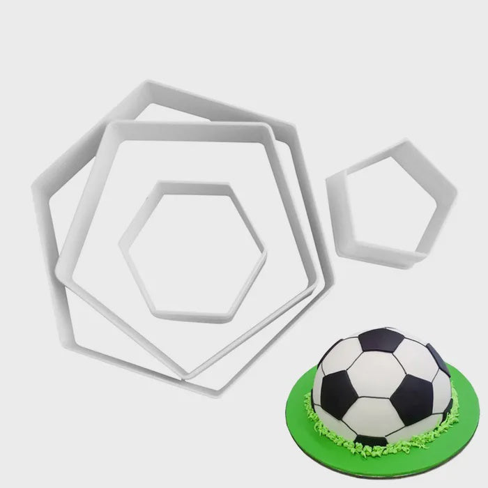Soccer Ball (Hexagon/Octogon) Cookie Cutter Set 4 PIECES