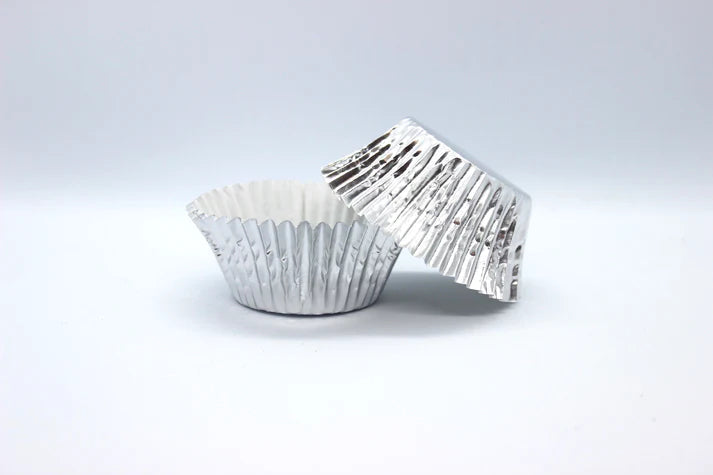 Cupcake Foil Cups 500 Pack - Mini 360 Silver