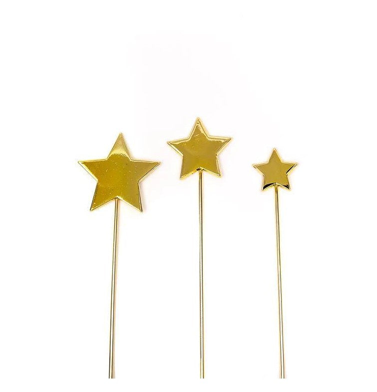 Cake & Candle Topper - Stars Gold