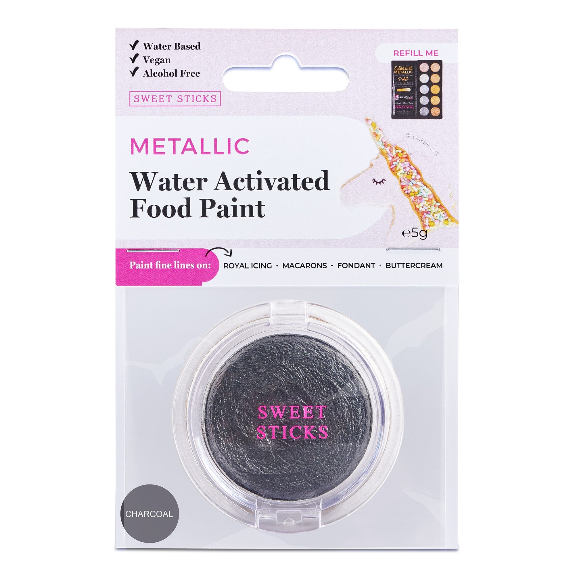 Sweet Sticks Water Activated Paint Palette - Charcoal
