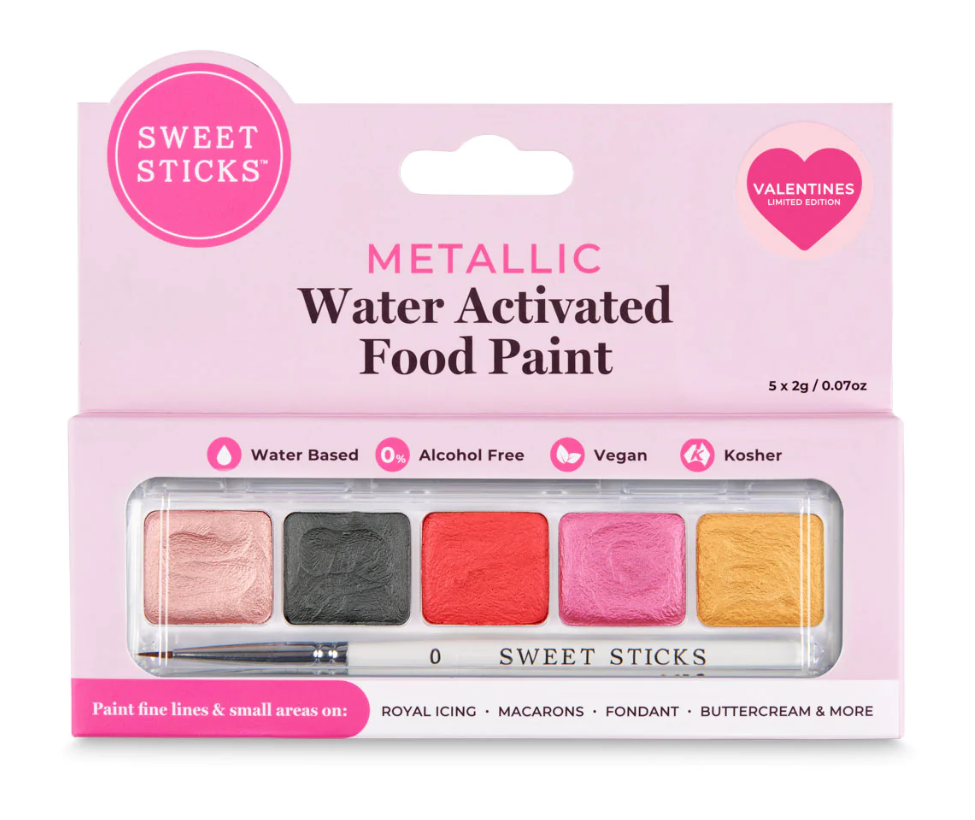 Sweet Sticks Edible Art Decorative Paint Mini Palette - Valentines Day