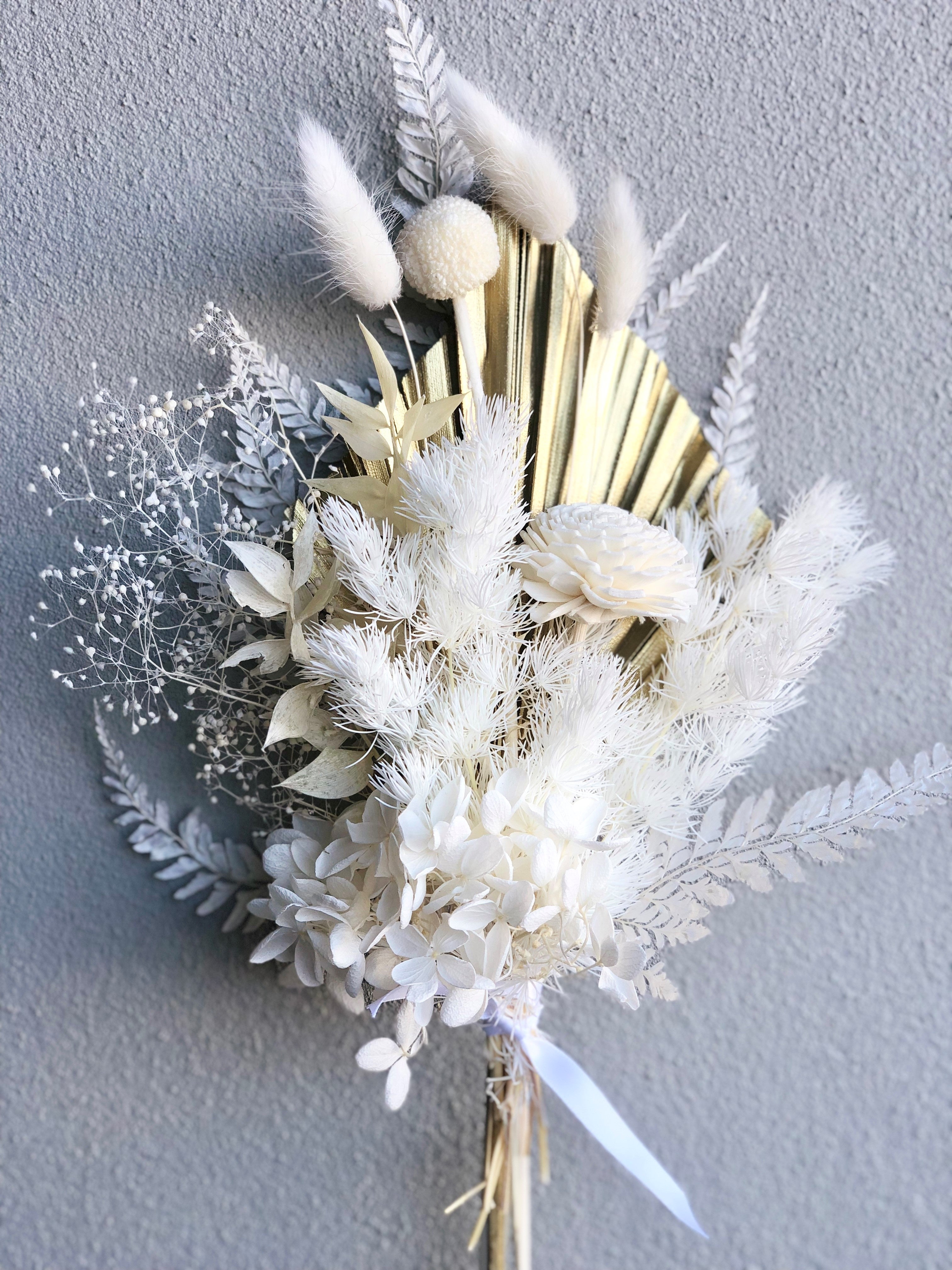 Dried Flowers - White and Gold